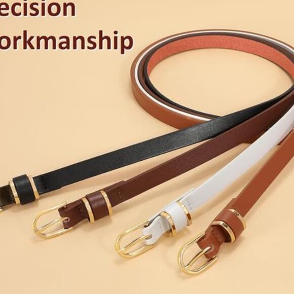 4 Pack Women Thin Belts for Jeans Dresses Coats Skinny Women Belt with